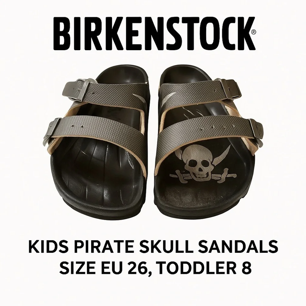 Birki’s by Birkenstock Kids Pirate Skull Sandals – EU 26 / US Toddler 8